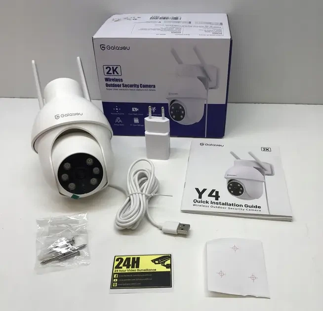 Камера відеоспостереження Galayou Y4 2K, PTZ, Wi-Fi 2.4 ГГц, 3 режими нічної зйомки, двосторонній аудіозв язок - Фото 2 Камера відеоспостереження Galayou Y4 2K, PTZ, Wi-Fi 2.4 ГГц, 3 режими нічної зйомки, двосторонній аудіозв язок - зображення 2