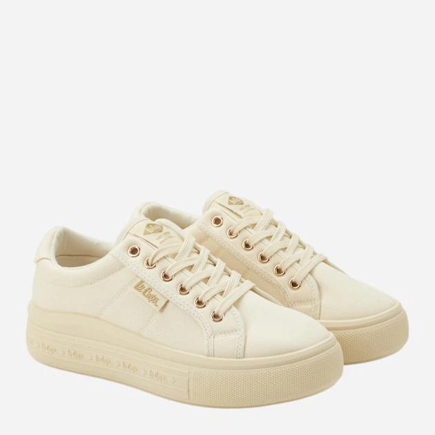 Trampki damskie materiałowe do kostki Lee Cooper LCW-26-44-4473 38 Beżowe (5901479632707) - obraz 2