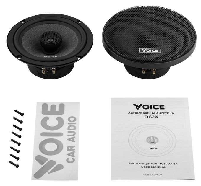 Коаксіальна акустика динаміки в машину Voice D62X добротний бас 48-24000 дб - зображення 6