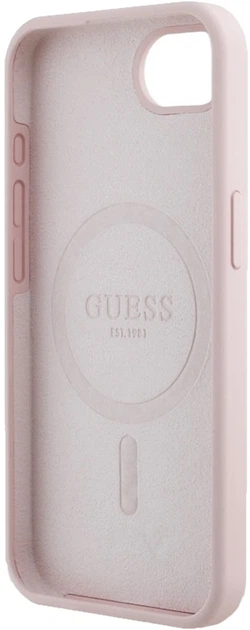 Панель Guess Silicone Script Metal Logo MagSafe для Apple iPhone 16e /17e Pink (3666339454081) - зображення 2