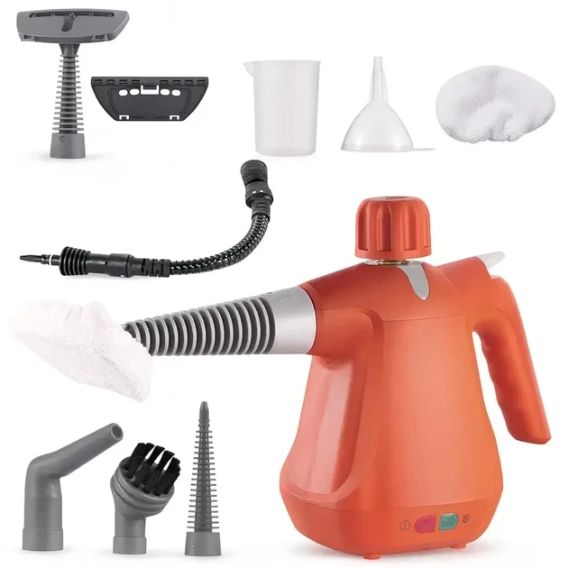 Ручний пароочисник Domotec MS-1372 з набором насадок 350ml 1000W Orange (3_08037) - Фото 2 Ручний пароочисник Domotec MS-1372 з набором насадок 350ml 1000W Orange (3_08037) - зображення 2