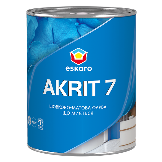 Шовково-матова фарба Akrit 7 TR New 0,9л - Фото 1 Шовково-матова фарба Akrit 7 TR New 0,9л - зображення 1