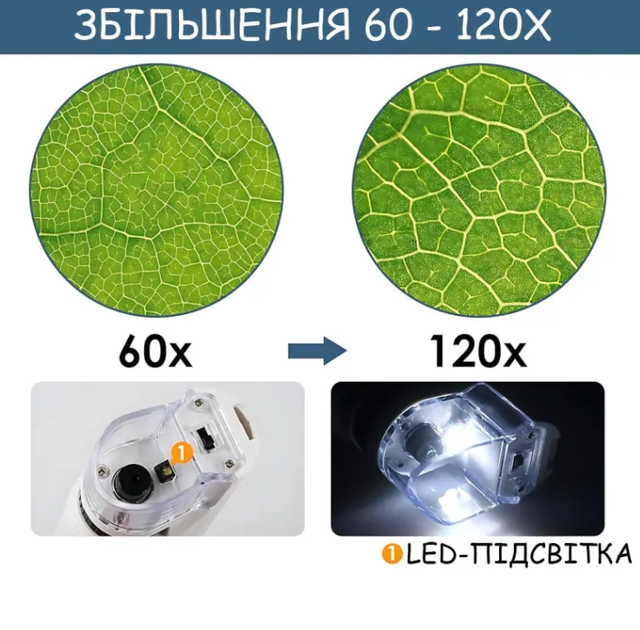 Детский микроскоп Outdoor MA657 портативный 60-120X с подсветкой White (3_08051) - Фото 8 Детский микроскоп Outdoor MA657 портативный 60-120X с подсветкой White (3_08051) - изображение 8