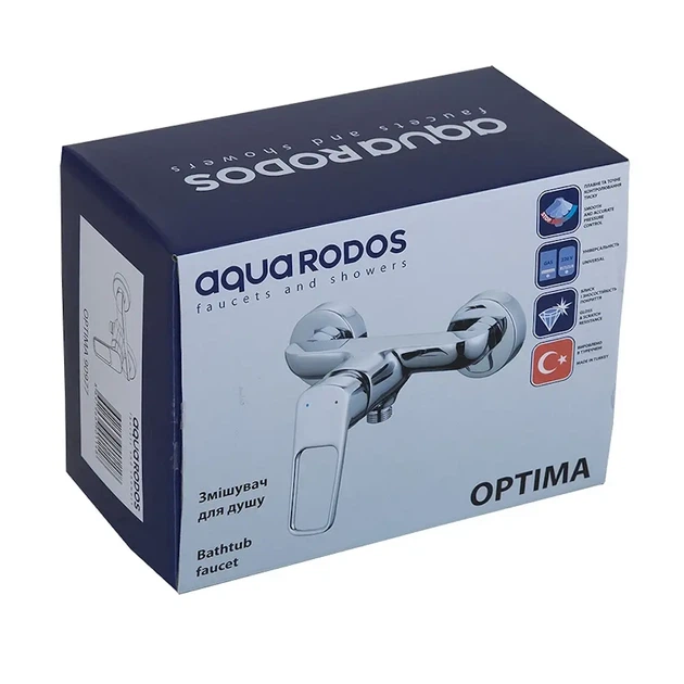 Змішувач для душу Aqua Rodos Optima одноважільний, хром (АР000040442) - зображення 3