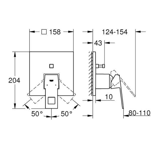 Змішувач для душу Grohe Eurocube прихованого монтажу, хром (24062000) - зображення 3