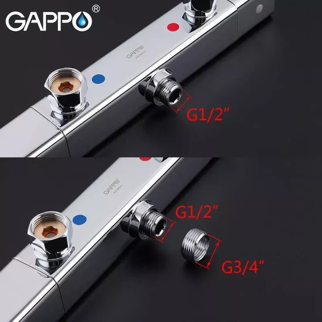 Смеситель для душа Gappo G2091 термостатический, хром - изображение 5