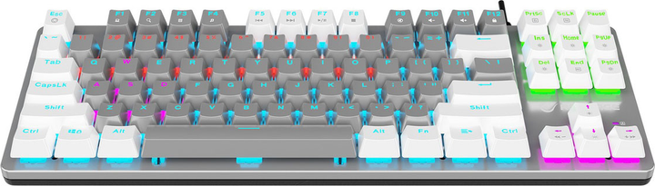 Клавіатура дротова Rampage Snug KRGD Blue USB Grey-White (SNUGK14BS-GW) - зображення 5