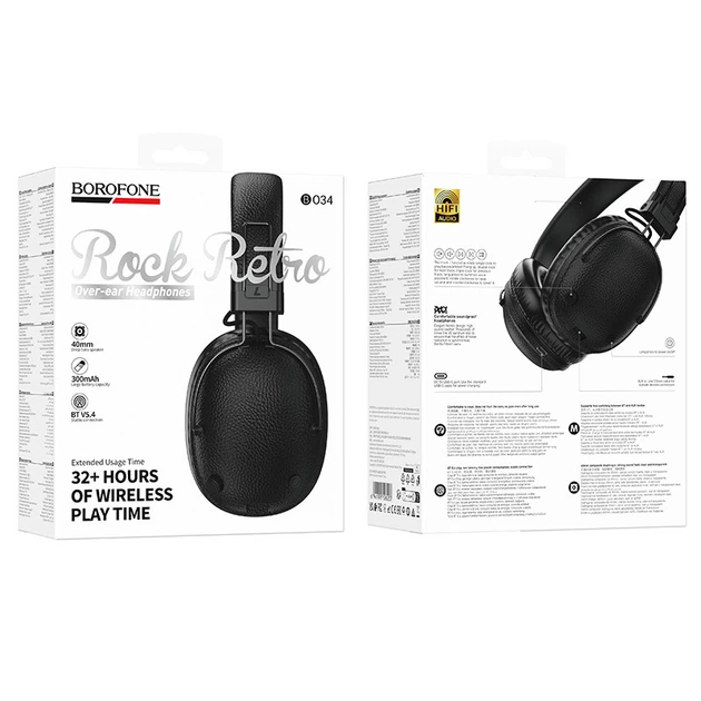 Бездротові накладні навушники BOROFONE BO34 Suenos BT headset чорний - Фото 2 Бездротові накладні навушники BOROFONE BO34 Suenos BT headset чорний - изображение 2