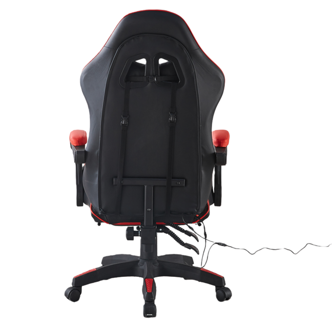 Кресло геймерское Bonro B-144 красное с подсветкой RGB массажем пультом и подставкой для ног (125-76-42401047) - изображение 5