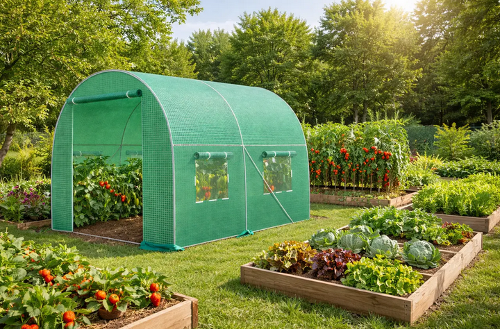 Садовая теплица 4 м² 2×2×2 м с окнами пленка армированная UV-4 140 г/м² оцинкованный каркас Ø19 мм зеленая - изображение 10