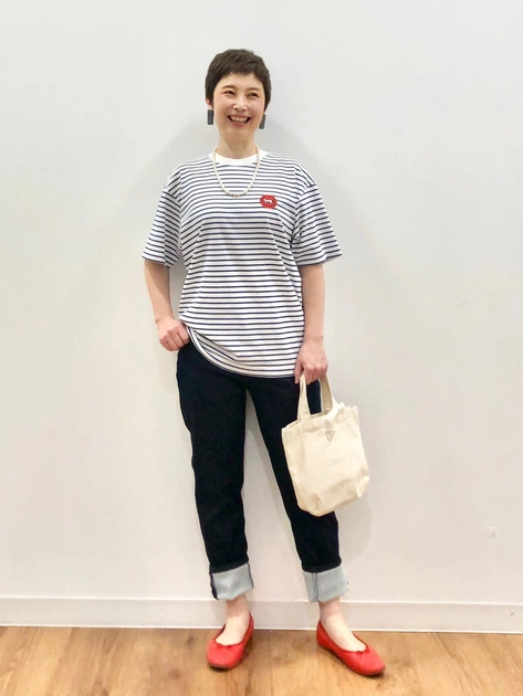 Футболка хлопковая женская Uniqlo 67050388 2XL Синий/Белый (1159856579) - изображение 2
