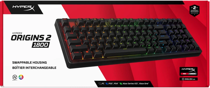 Клавиатура проводная HyperX Origins 2 1800 Linear Red RGB USB