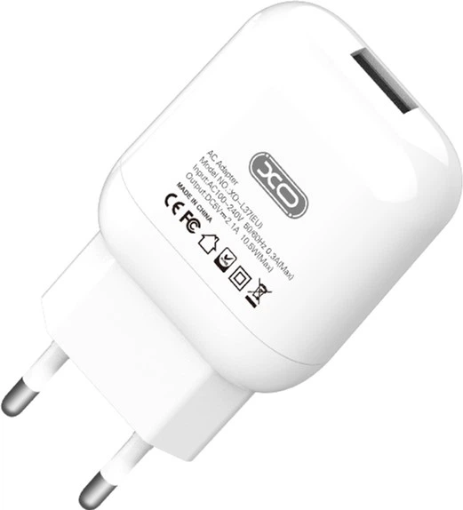 Мережевий зарядний пристрій XO L37 charger with micro cable White (XO-L37+M) - зображення 2
