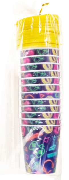 Zestaw kubków Duckiez Gracz ze słomką i żółtą pokrywką 250 ml 12 szt (5413247181817) - obraz 2