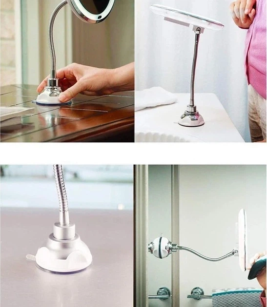 Світлодіодне LED дзеркало 10х Ultra Flexible Mirror для макіяжу з присоском на гнучкій ніжці - Фото 6 Світлодіодне LED дзеркало 10х Ultra Flexible Mirror для макіяжу з присоском на гнучкій ніжці - зображення 6