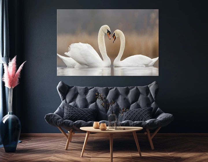 Картина на полотні Art Dekors Лебеді пара 40x80 см MLP 8 - Фото 2 Картина на полотні Art Dekors Лебеді пара 40x80 см MLP 8 - зображення 2
