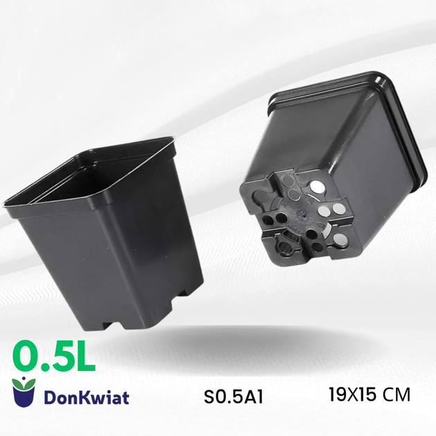 Горшок Donkwiat квадратный 9x9x9.6 черный - Фото 1 Горшок Donkwiat квадратный 9x9x9.6 черный - изображение 1