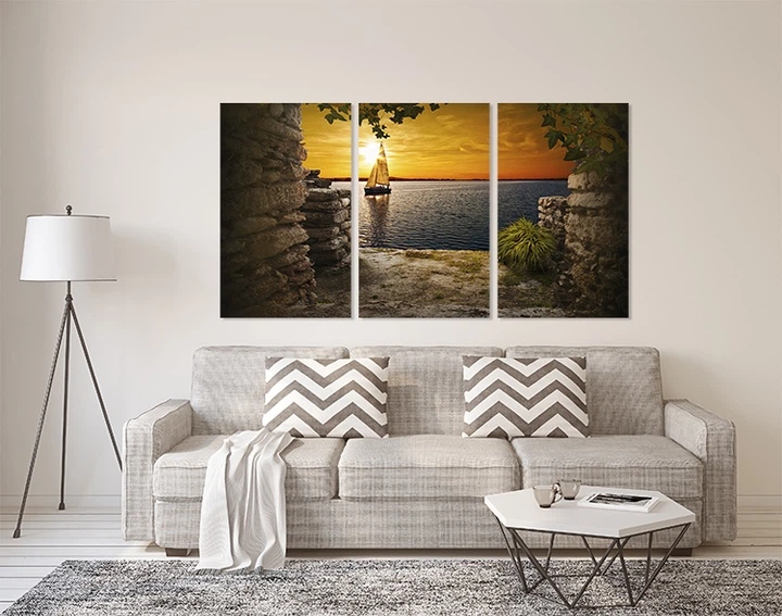 Картина модульна Art Dekors Човен в морі 53х100 см АRT-312 3A - Фото 2 Картина модульна Art Dekors Човен в морі 53х100 см АRT-312 3A - изображение 2