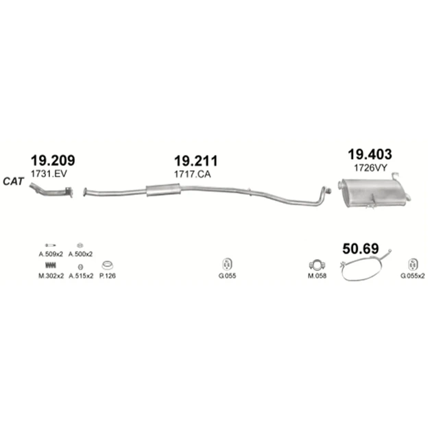Труба от катализатора Polmostrow (19.209) - (Peugeot 206 1.1i 00-07; 1.4i 00-12/03) (859209) - изображение 2