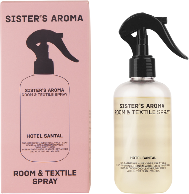 Парфюмированный спрей для дома Sister's Aroma Hotel Santal 230 мл (4820227786992) - Фото 1 Парфюмированный спрей для дома Sister's Aroma Hotel Santal 230 мл (4820227786992) - изображение 1