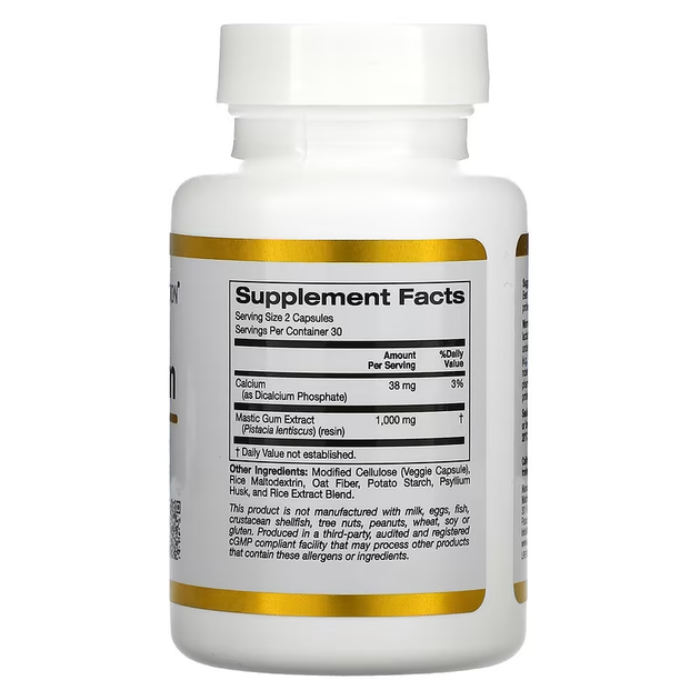 Смола мастикового дерева California Gold Nutrition (Mastic Gum) 500 мг 180 капсул CGN01838 - изображение 4