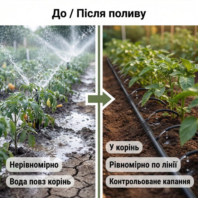 Трубка Ø 16мм 100м для капельного полива теплиц грядок газона расстояние между эмитерами 33см расход 2,5 л/ч - изображение 5