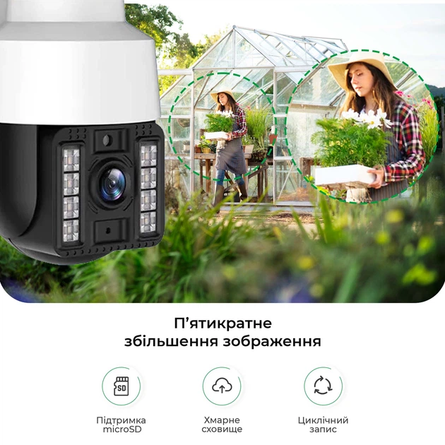 Набір 2 шт. Вулична поворотна Wi-Fi IP-камера відеоспостереження IP WiFi Q15 v380 3 Мп з віддаленим доступом (2941-2) - зображення 3