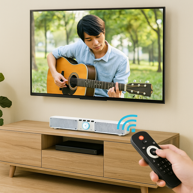 Мобільна колонка з пультом та Bluetooth, SOUNDBAR Q10 - Фото 2 Мобільна колонка з пультом та Bluetooth, SOUNDBAR Q10 - зображення 2