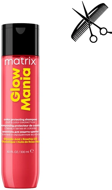 Шампунь для волосся Matrix Glow Mania для захисту кольору фарбованого волосся 300 мл - Фото 1 Шампунь для волосся Matrix Glow Mania для захисту кольору фарбованого волосся 300 мл - зображення 1