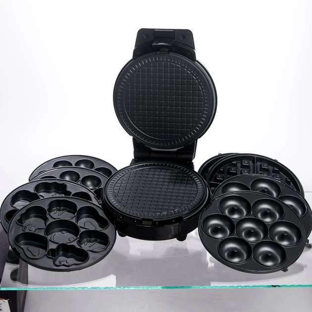 Мультипекарь Sokany SK-08105 600 Вт 5 в 1 антипригарные панели для вафель пончиков орешков фигурного печенья - изображение 6