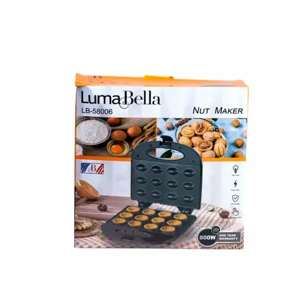 Электроорешница Luma Bella LB58006 мощность 800 Вт 12 половинок антипригарное покрытие для домашней выпечки - изображение 5