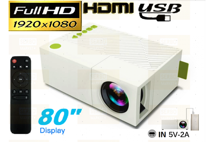 Проектор LED Projector 80 дюймов full hd 1920*1080 - зображення 3