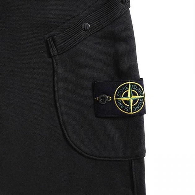 Штани Stone Island Organic Cotton Diagonal Fleece Old Effect Cargo Black 811561141 V0129 - изображение 2