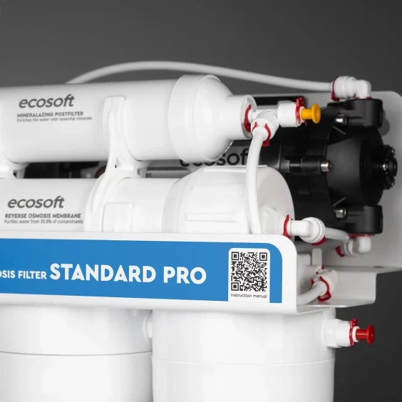 Фильтр обратного осмоса Ecosoft Standard 5-50P PRO с помпой и минерализатором, дренаж 1:2 (MO550MPECOSTD) - изображение 9