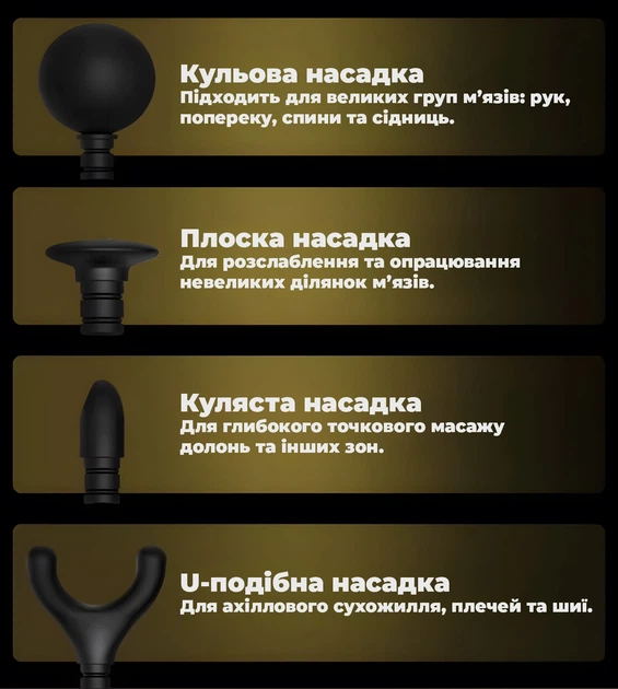 Массажный пистолет перкуссионный ручной Darius DRS-8000TR с длинной ручкой, 10 мм, 5 скоростей, 4 насадки - изображение 9