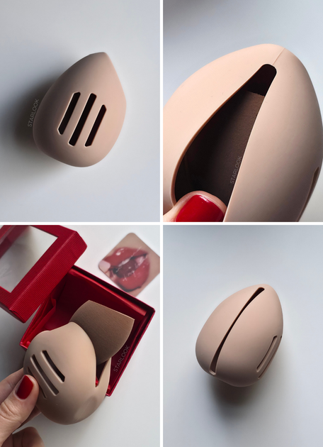 Силиконовый чехол для спонжа бежевый Silicone Makeup Sponge Holder Beige - изображение 8