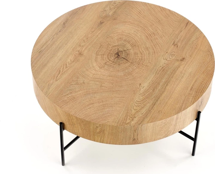 Ława Halmar BROOKLYN 80 cm Dąb naturalny/czarny (5905248106932) - obraz 2