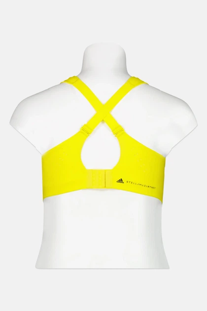 Спортивний жіночий топ by Stella McCartney Women Plus Size Brand Logo Padded Sports Bra HS8198 жовтого кольору для йоги фітнесу залу Розмір 4XL - зображення 3