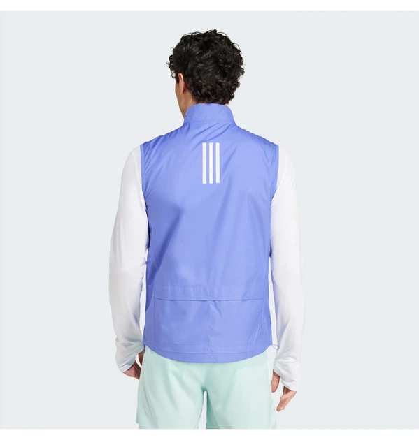 Чоловіча спортивна жилетка Own The Run Light Blue IW0025 безрукавка бігова на замок фіолетового кольору Розмір XS - Фото 2 Чоловіча спортивна жилетка Own The Run Light Blue IW0025 безрукавка бігова на замок фіолетового кольору Розмір XS - изображение 2