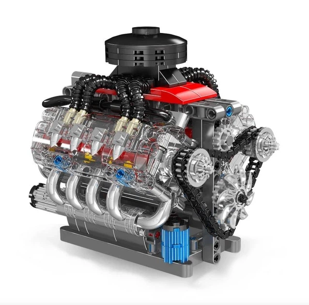 Моторизованный конструктор Chevrolet Chevy V8 LSX 454 (487 деталей) – реалистичная модель автомобильного двигателя, с коробочкой - Фото 3 Моторизованный конструктор Chevrolet Chevy V8 LSX 454 (487 деталей) – реалистичная модель автомобильного двигателя, с коробочкой - изображение 3