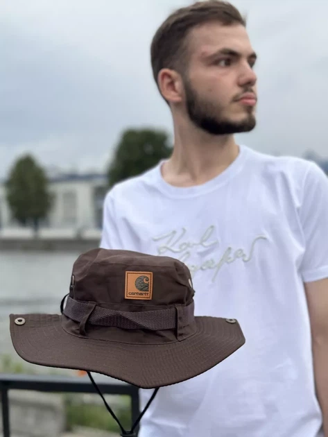 Панама Carhartt кофейного цвета, универсальный размер (обхват головы 56–60 см) - изображение 6