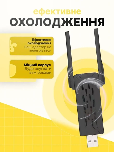 Адаптер AX900 Wi-Fi 6 двохдіапазонний 900Мб/с 2в1 Bluetooth 5.4 для ПК та ноутбука до WIFI 5G 2.4/5ГГц 900Mbps і BT в USB3.0 карта (COPY) - зображення 6