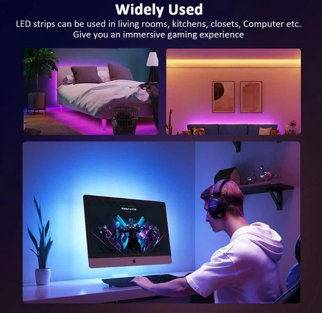 Світлодіодна стрічка RGB для телевізора USB 3 м Різнокольоровий - зображення 6