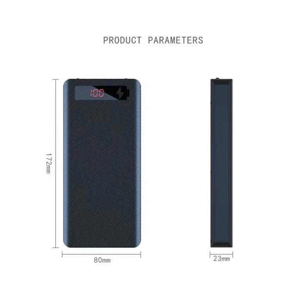 Корпус-кейс DIY под АКБ 8x18650 (18650 8шт)/ повербанк 10W 2xUSB, Type-C, microUSB, dark green (БЕЗ АКБ) - изображение 4