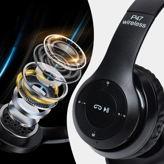 Бездротові навушники Wireless P47 Bluetooth 5.0 з мікрофоном та FM-приймачем - зображення 8