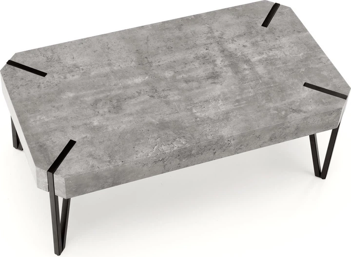 Ława Halmar EMILY 110 cm Beton/Czarny (5905248107274) - obraz 4