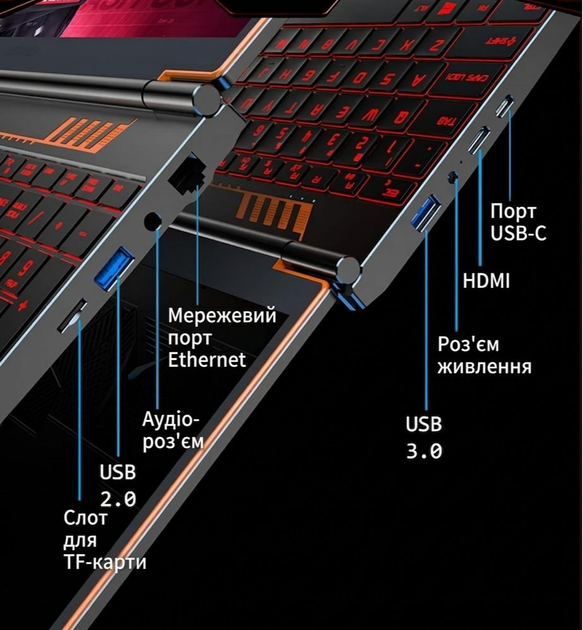 Ноутбук 16" PINSTONE ANL5-I7 Gaming Intel Core i7-1195G7 RAM 16GB SSD 1TB Windows 11 (UKR) Б/В - изображение 3
