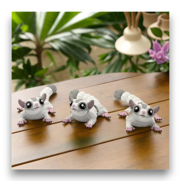 Подвижная фигурка/игрушка «Сахарный поссум» (3D-печать) - Фото 4 Подвижная фигурка/игрушка «Сахарный поссум» (3D-печать) - изображение 4