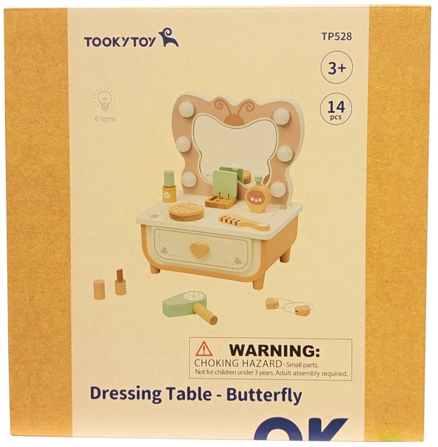 Дерев'яний туалетний столик Tooky Toy Маленької принцеси Метелик (6976831554828) - зображення 6