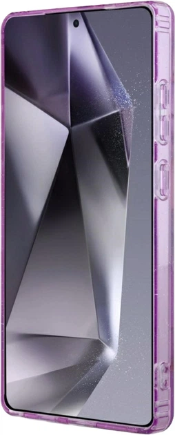 Etui Guess Glitter Flowers Triangle Buttons MagSafe do Samsung Galaxy S25 Ultra Purple (GUHMS25LHFLPEDU) - obraz 7